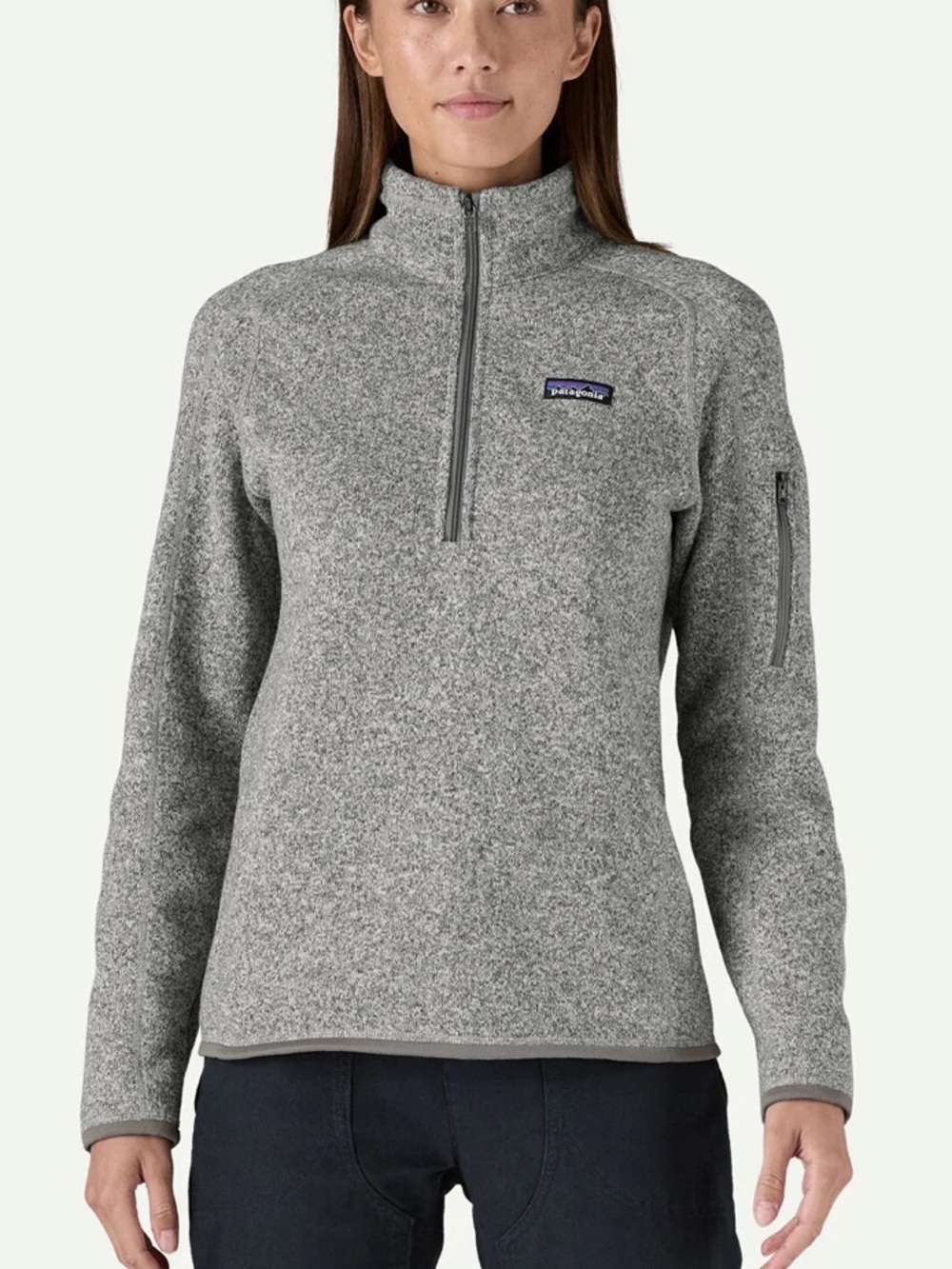 Patagonia Better Sweater 1/4 Zip Fleece Birch White Gray Women’s Large L NWOT*41